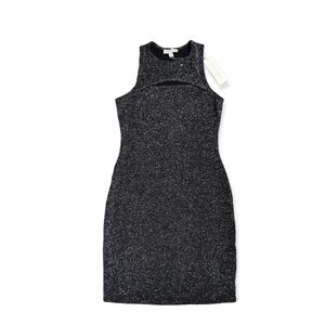 BODYCON glittered sparkly fitted sleeveless peekaboo dress